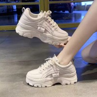 Sepatu Sneakers Wanita Fashion Platform Tinggi Kasual Korean Style 